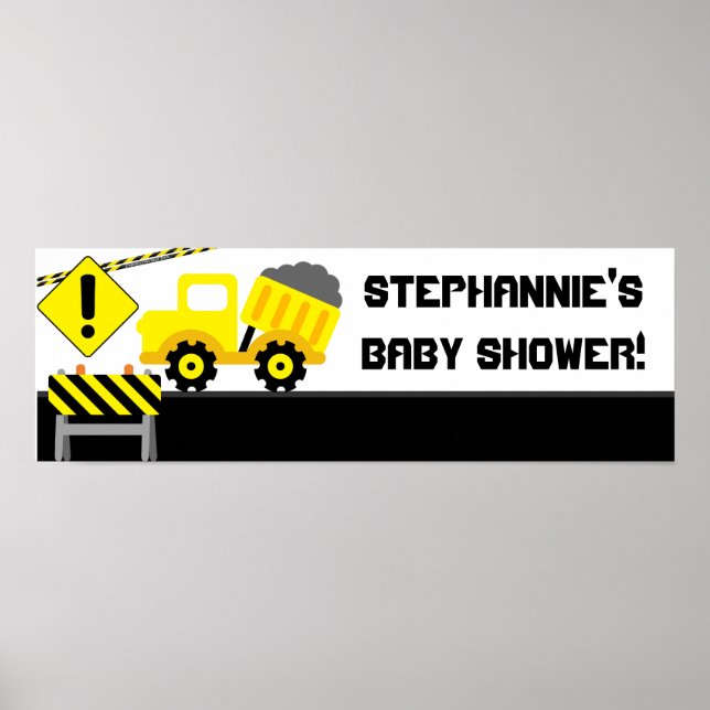 22.5"x7.5" Personalized Banner Construction Poster (Front)