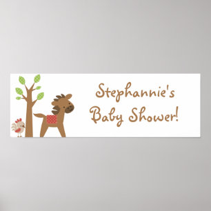 22.5"x7.5" Personalized Banner Farm Animals Poster