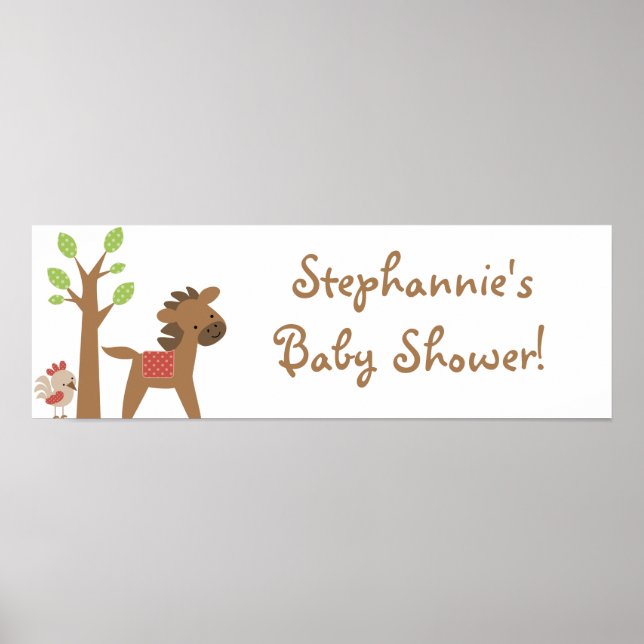 22.5"x7.5" Personalized Banner Farm Animals Poster (Front)