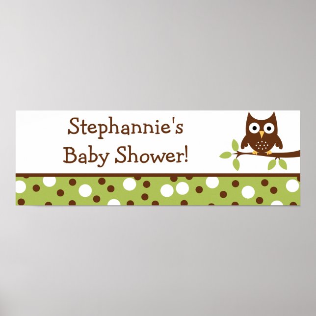 22.5"x7.5" Personalized Banner Friends Owl Poster (Front)