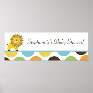 22.5"x7.5" Personalized Banner Jungle King Lion Poster