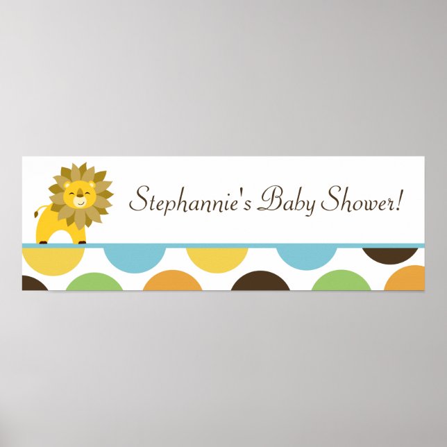 22.5"x7.5" Personalized Banner Jungle King Lion Poster (Front)