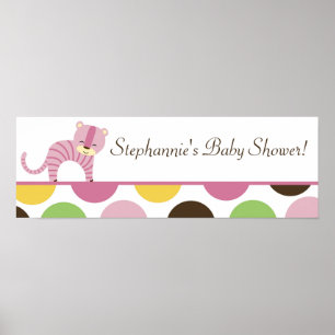 22.5"x7.5" Personalized Banner Jungle Queen Tiger Poster