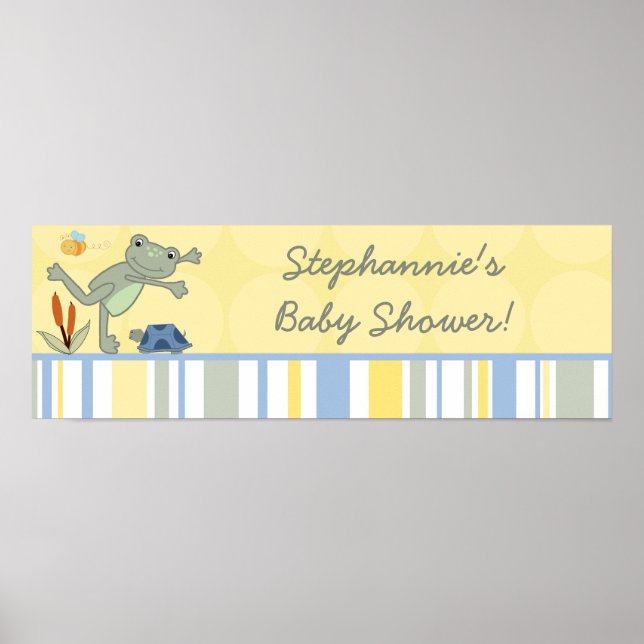 22.5"x7.5" Personalized Banner Leap Frog Turtle Poster (Front)