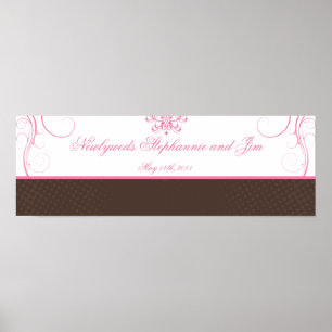 22.5"x7.5" Personalized Banner Pink Chandelier Poster