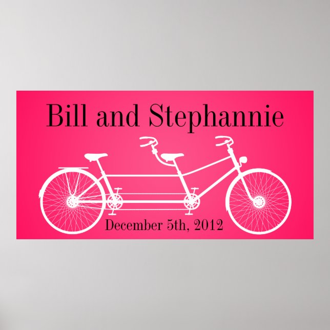 22.5"x7.5" Personalized Banner Pink Double Bike Poster (Front)