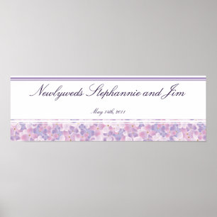 22.5"x7.5" Personalized Banner Purple Hydrangea Poster