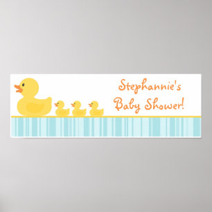 22.5"x7.5" Personalized Banner Rubber Ducky Bubble Poster