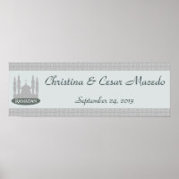 22.5"x7.5" Personalized Banner Soft Blue Islamic R