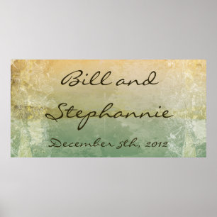 22.5"x7.5" Personalized Banner Vintage Floral Poster