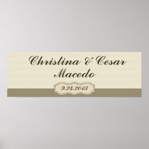 22.5"x7.5" Personalized Birdcage/Grey Stripes cage Poster