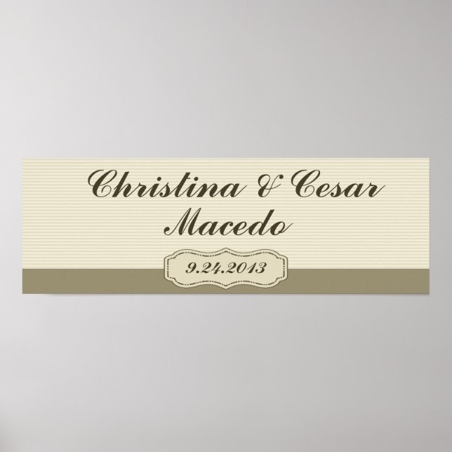 22.5"x7.5" Personalized Birdcage/Grey Stripes cage Poster (Front)