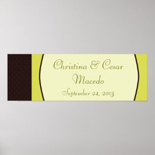 22.5"x7.5" Personalized Light/Olive Green Chandeli Poster