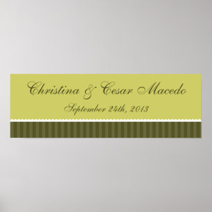 22.5"x7.5" Personalized Martini Olives Green Strip Poster