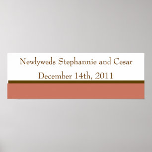 22.5"x7.5" Personalized Pink/Brown Mason Jars Poster