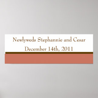 22.5"x7.5" Personalized Pink/Brown Mason Jars Poster