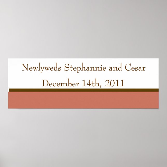 22.5"x7.5" Personalized Pink/Brown Mason Jars Poster (Front)