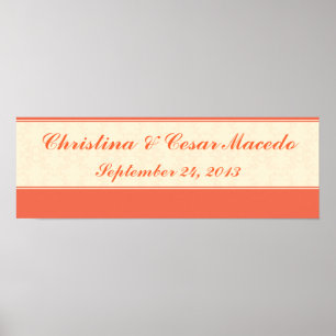 22.5"x7.5" Personalized Pinkish/Peach Formal Scrol Poster