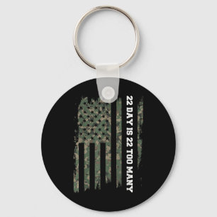 22 A Day Veteran Lives Army Suicide Awareness Keychain