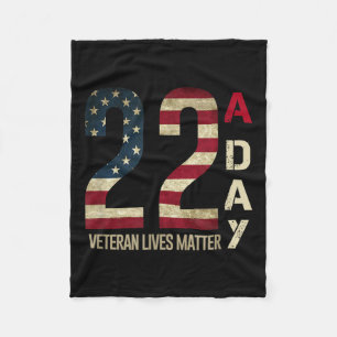 22 A Day - Veteran Suicide Awareness Fleece Blanket