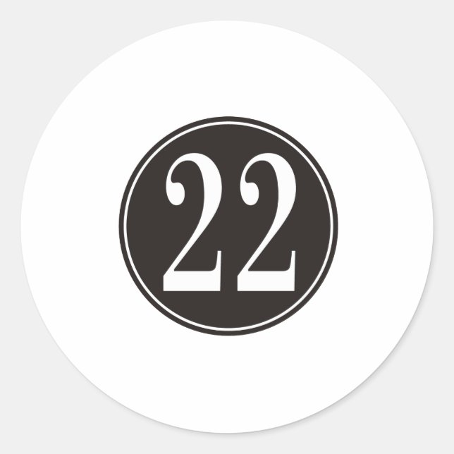 #22 Black Circle (front) Classic Round Sticker (Front)
