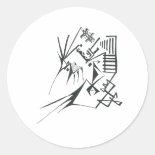 22 Black White Abstract Tribal Tattoo Art Classic Round Sticker