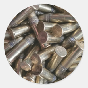 22 Calibre Bullets Classic Round Sticker