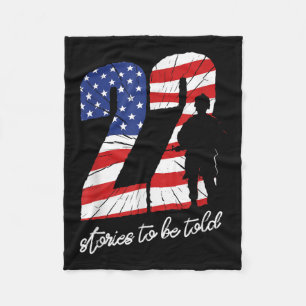 22 Day Veterans 22 Lives Military Suicide Awarenes Fleece Blanket