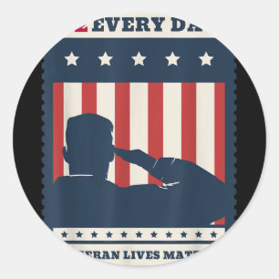 22 Every Day Veteran Lives Veteran Suicide Awarene Classic Round Sticker