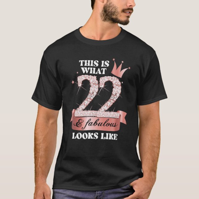 22 & Fabulous I Black Peach Party Group Candid Pho T-Shirt (Front)
