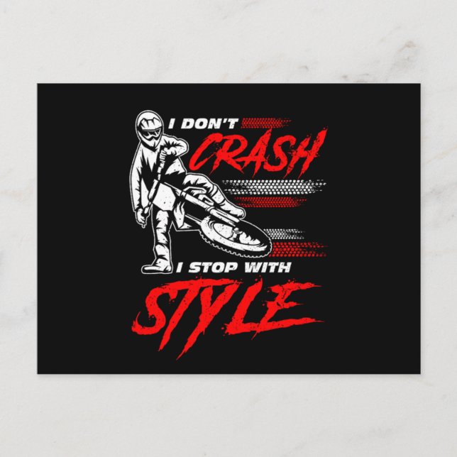 22.I Dont Crash I Stop With Style Invitation Postcard (Front)