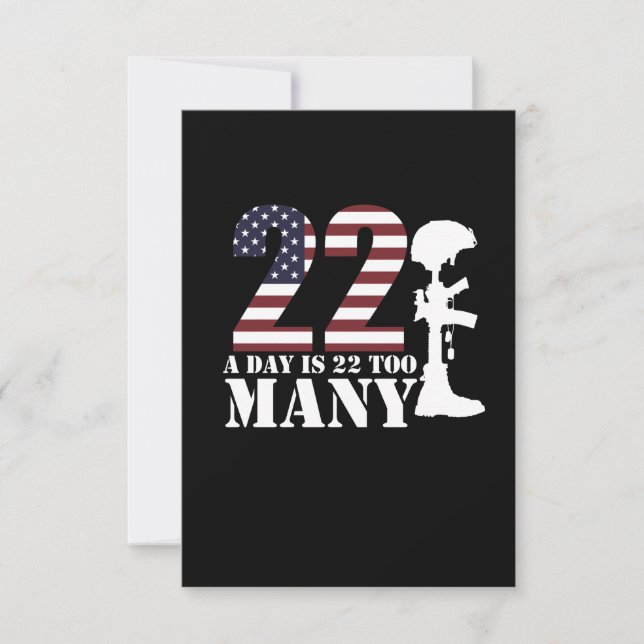 22 Lives A Day Is Too Many Happy Veterans Day RSVP Card (Front)