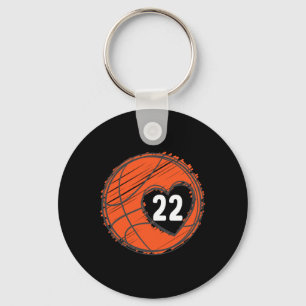 #22 Number 22 - Basketball Graphic Saying Ball Bba Keychain