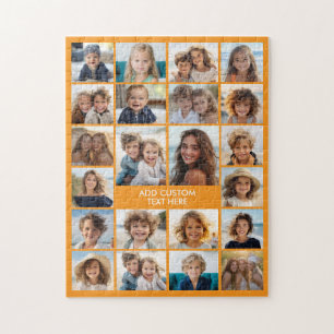 22 Photo Collage - Modern Minimal with Text Jigsaw Puzzle
