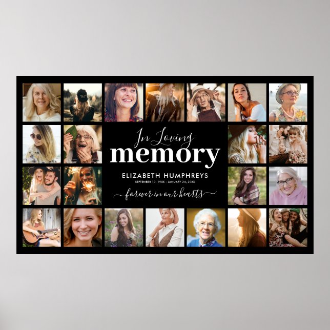 22 Photo Funeral Memorial Poster (Front)
