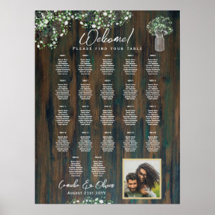 22 Table Rustic Wood Gypsophila PHOTO SEATING Foam Poster