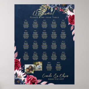 22 Table Seating Chart Photo Welcome Names Wedding