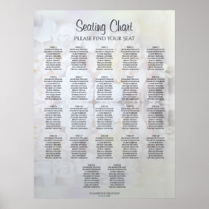 22 Table White Reflections Wedding Seating Chart