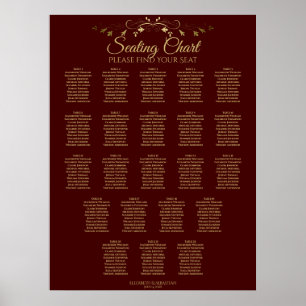 22 Tableau Gold & Auburn Brown Mariage Siating Cha