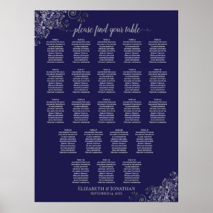 22 Tableau Mariage Siège Marine Bleu et gris