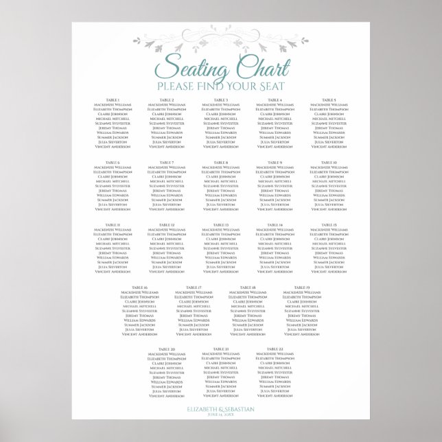 22 Tableau Tableau simple Turquoise et blanc Maria (Devant)