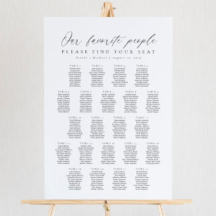 22 Tables Favourite People Acrylic Seating Chart