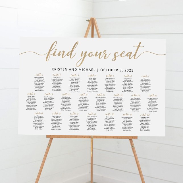 22 Tables Find Your Seat Seating Chart Plan (Creator Uploaded)