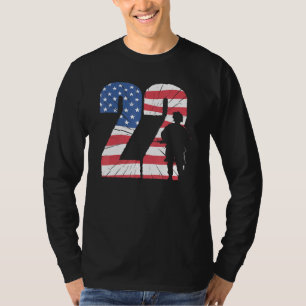 22 Veteran Suicide Prevention American Flag Patrio T-Shirt