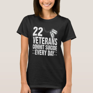 22 Veterans Commit Suicide Every Day Distressed T-Shirt