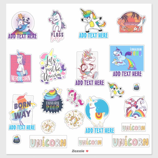 22 x Shaped UNICORN Funny Cute Kawaii Dab Emoji (Sheet)