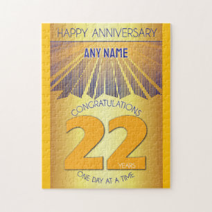 22 Year AA 12 Step Anniversary Personalized Jigsaw Puzzle