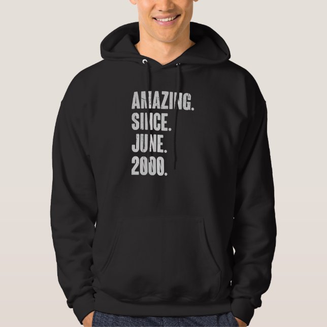 22 Year Old  22nd Birthday  Amazing Since June 200 Hoodie (Front)