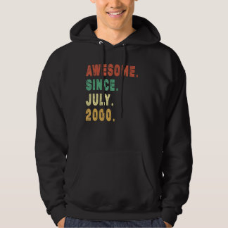 22 Year Old Awesome Since July 2000 22nd Birthday Hoodie