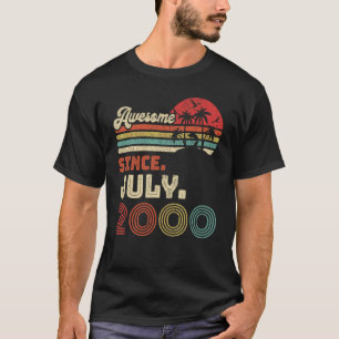 22 Year Old Awesome Since July 2000 22nd Birthday T-Shirt